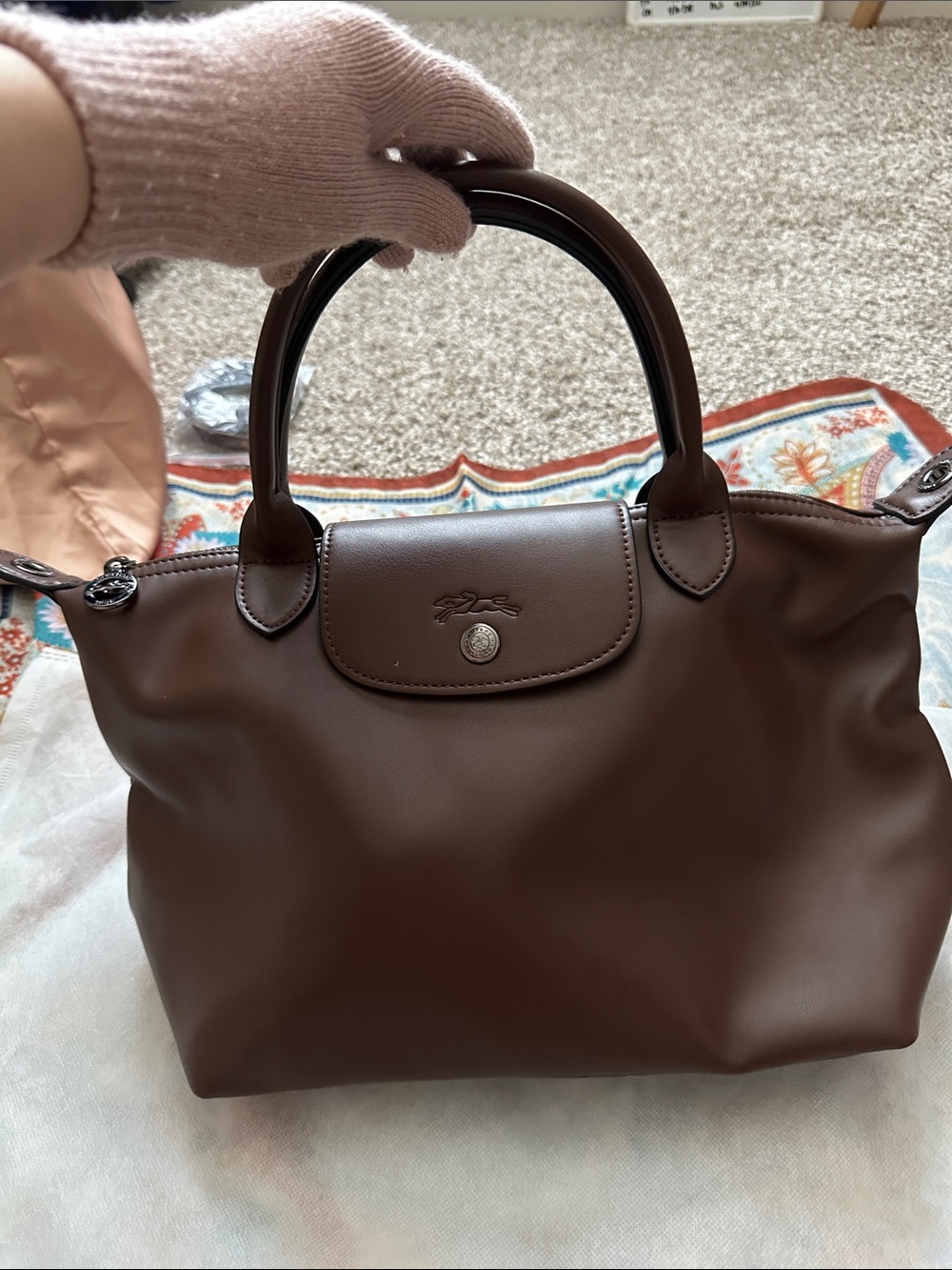 Longchamp Brown Leather Le Pliage Cuir Tote - Picture 9 of 9